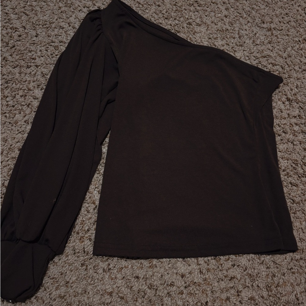 SHEIN brown one shoulder top